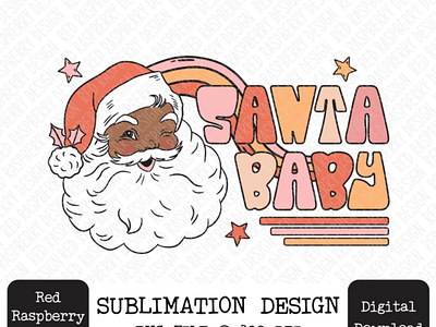 Santa Baby PNG, Rainbow Santa Christmas Sublimation