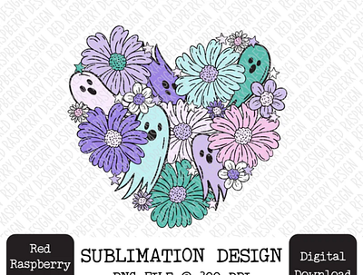 Love Halloween PNG, Floral Ghost Halloween Sublimation app branding design graphic design illustration logo typography ui ux vector