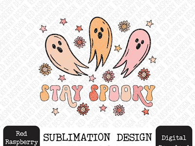 Stay Spooky Groovy Ghost PNG Sublimation