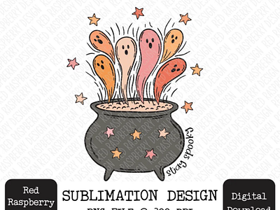 Stay Spooky Ghost Cauldron PNG Sublimation