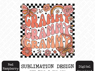 Floral Grandma PNG, Retro Floral Granny PNG