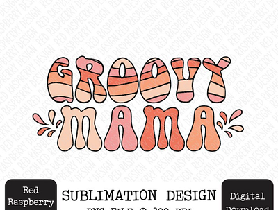 Groovy Mama PNG, Retro Floral Mom PNG app branding design graphic design illustration logo typography ui ux vector