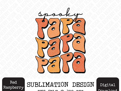 Retro Spooky Papa Stacked PNG, Cute Halloween PNG, app branding design graphic design illustration logo typography ui ux vector