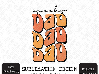 Retro Spooky Dad Stacked PNG, Cute Halloween PNG