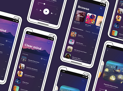 Mobile App: Music Player UI design app application design mobile app music app productdesign ui uidesign uidesigner ux