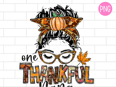 One Thankful Nana PNG, Thanksgiving Png