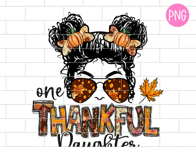 One Thankful Daughter PNG, Kids Thanksgiving