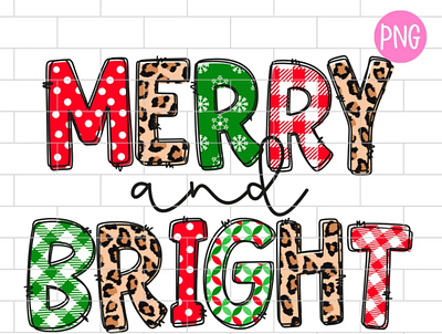 Merry and Bright PNG, Christmas, Kids, Mama app branding design graphic design illustration logo typography ui ux vector