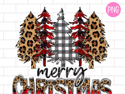 Merry Christmas PNG, Christmas Trees Sublimation