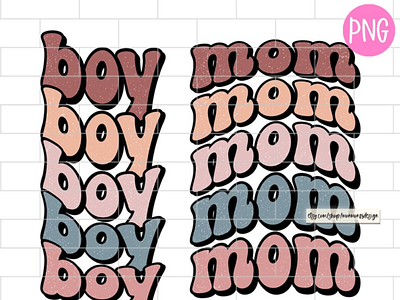 Boy Mom PNG, Boy Mama, Wavy Sublimation Design