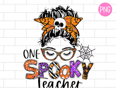 Teacher Halloween Png, One Spooky Teacher PNG app branding design graphic design illustration logo typography