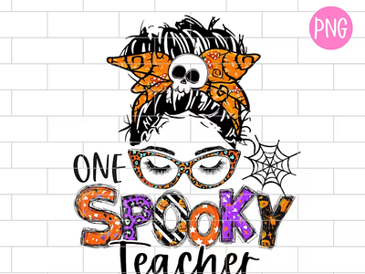 Teacher Halloween Png, One Spooky Teacher PNG