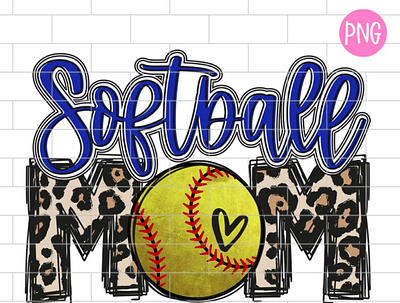 Softball Mom Blue PNG, Sublimation Design Downloads app branding design graphic design illustration logo typography ui ux vector