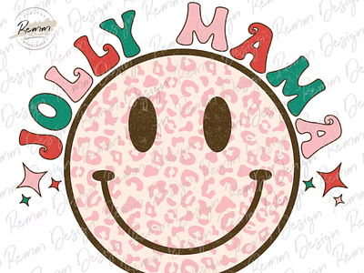 Retro Christmas Png, Jolly Mama Smiley