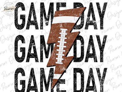 Game Day Football Lightning Bolt Png, Distressed Football Png 3d animation app branding design graphic design illustration logo ui vector