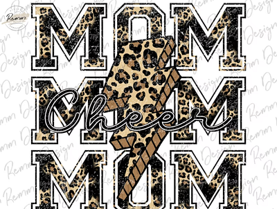 Cheer Mom Png, Leopard Cheer Mom Lightning Bolt Png 3d animation app branding design graphic design illustration logo ui vector