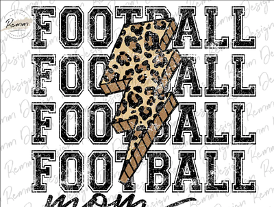 Football Mom Leopard Bolt Png, Distressed Football Png 3d animation app branding design graphic design illustration logo ui vector