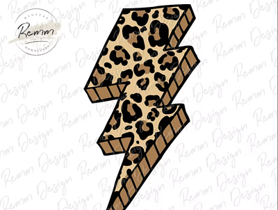 Leopard Print Lightning Bolt PNG, Leopard PNG 3d animation app branding design graphic design illustration logo ui vector