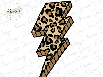 Leopard Print Lightning Bolt PNG, Leopard PNG