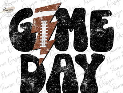 Retro Game Day Football Lightning Bolt PNG 3d animation app branding design graphic design illustration logo ui vector