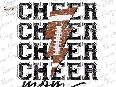 Cheer Mom Png, Football Cheer Mom Lightning Bolt Png