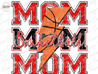 Red Basketball Mom Lightning Bolt Png 3d animation app branding design graphic design illustration logo ui vector