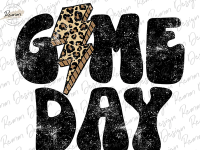 Leopard Game Day Png, Leopard Lightning Bolt Png