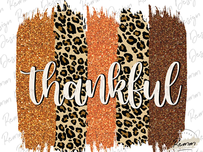 Thankful PNG. Brush Strokes Png. Leopard Print