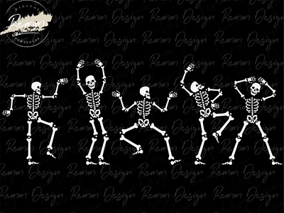 Halloween PNG, Dancing Skeletons Png