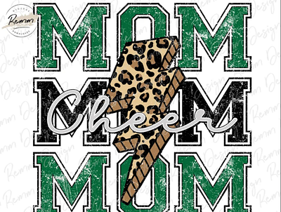 Cheer Mom Png, Green and Black Leopard Cheer Mom 3d animation app branding design graphic design illustration logo ui vector