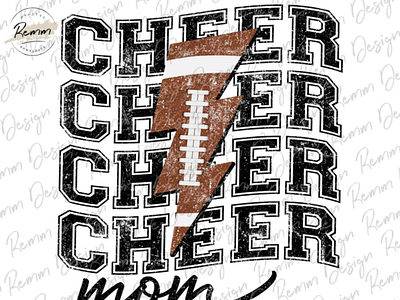 Cheer Mom Png, Football Cheer Mom Lightning Bolt Png