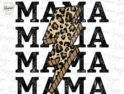 MAMA Leopard Print Lightning Bolt PNG 3d animation app branding design graphic design illustration logo ui vector