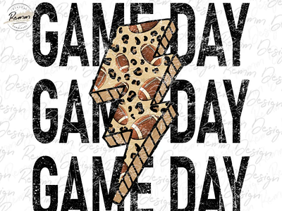 Leopard Game Day Png, Football Lightning Bolt Png