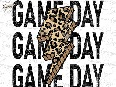 Leopard Game Day Png, Leopard Lightning Bolt Png