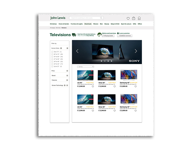 John Lewis TV page by linminjung on Dribbble