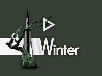 Winter art banner design illustration intro ui web