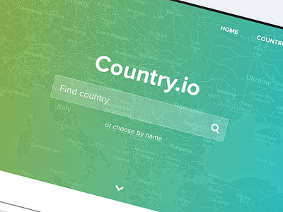 Country - tablet view clean countries green ipad map minimal photoshop responsive design search tablet website yellow