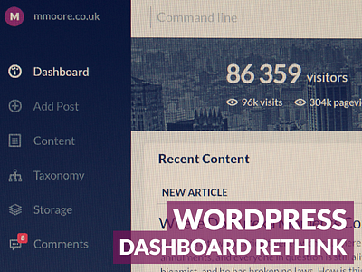 Ink: Wordpress Dashboard Rethink admin panel clean dashboard minimal ui ux website wordpress