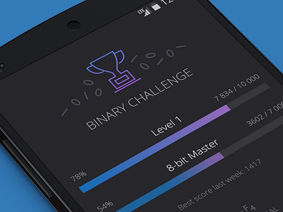 Binary Math Game 8bit android app binary challenge dark game math mobile nexus numbers purple