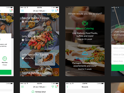 Catering App Design app catering delivery design food green ios iphone mobile
