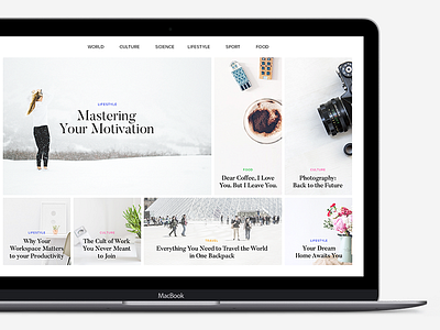 Online Magazine Layout article clean content design header layout magazine minimal tiles webdesign