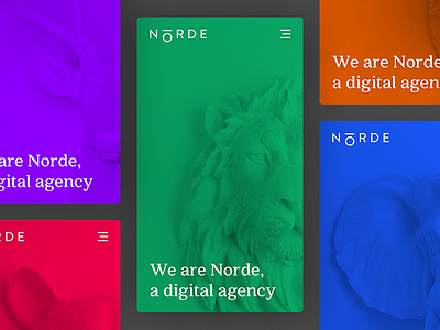 Norde Cards 2 agency cards colours homepage norde website design