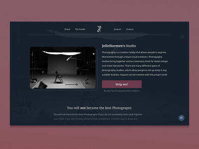 JelleHarmen's Studio | Concept Webdesign for Photography Studio business concept design figma photography webdesign