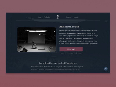 JelleHarmen's Studio | Concept Webdesign for Photography Studio