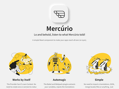 Mercurio! branding development i18n internationalization logo neomorphism ui