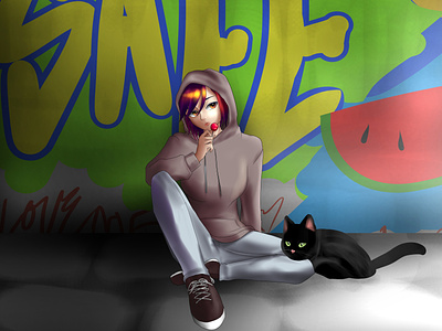 Graffiti anime digital art illustration manga