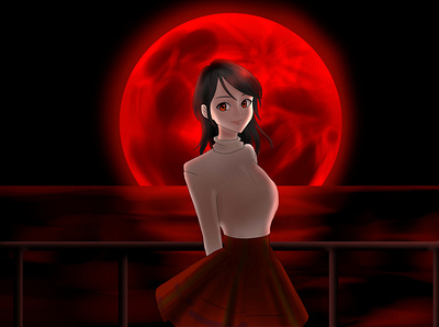 Blood Moon anime digital art illustration manga