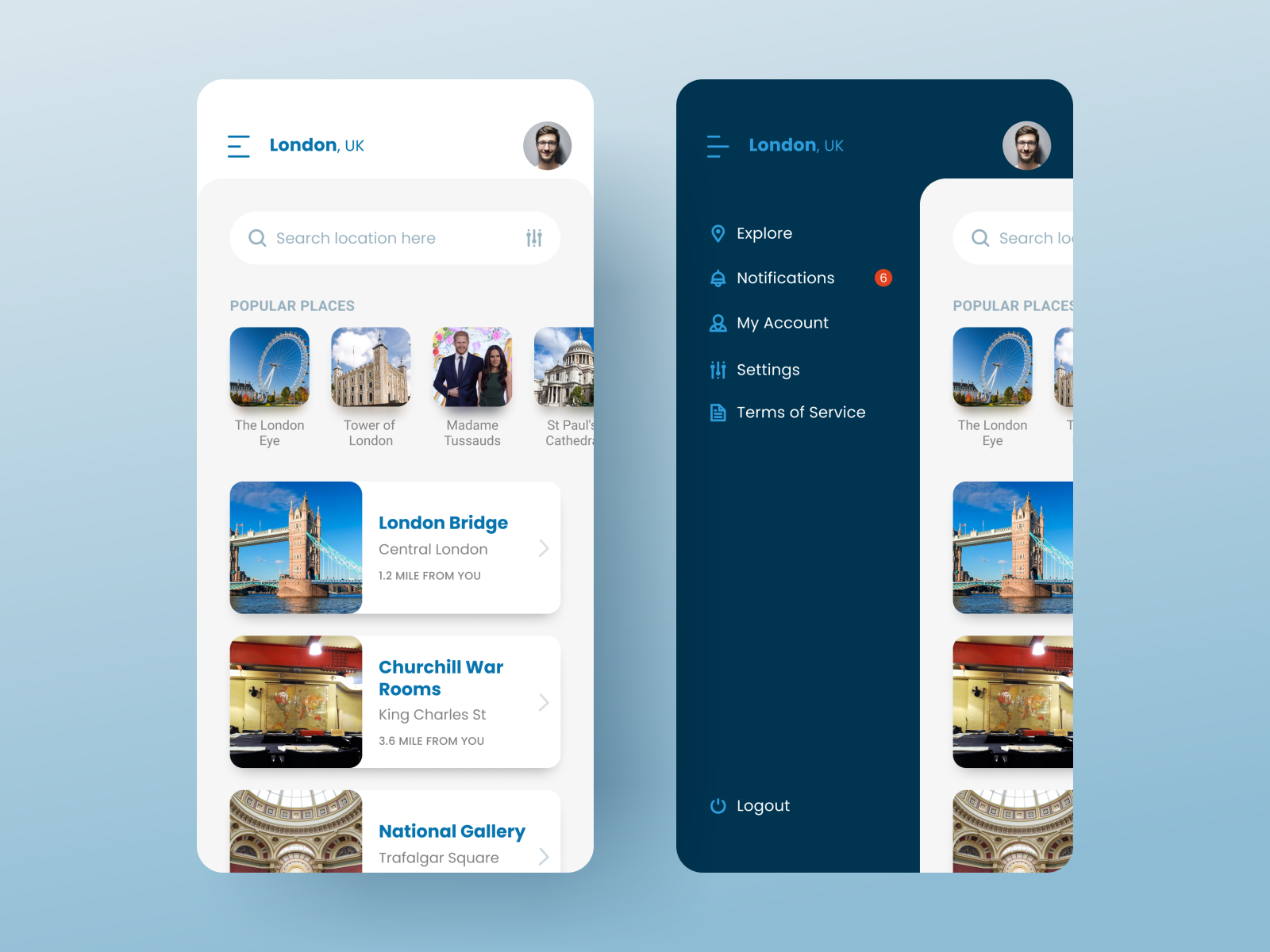 mobile menu by Ashok Luhar (MA_UXUI) on Dribbble
