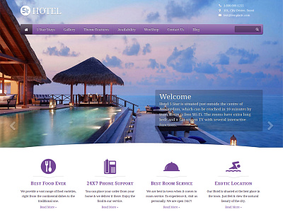 5 Star Hotel - Hotel Listing WordPress Theme UI/UX