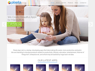 Logo, UI/UX Design & Website Development for Pixeta App Lab app development company clean logo minimal pixeta uiux white